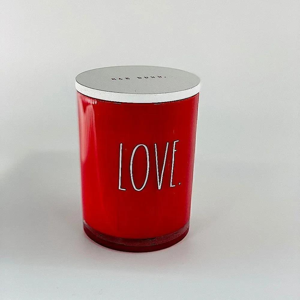 Rae Dunn Glass Red Love Candle